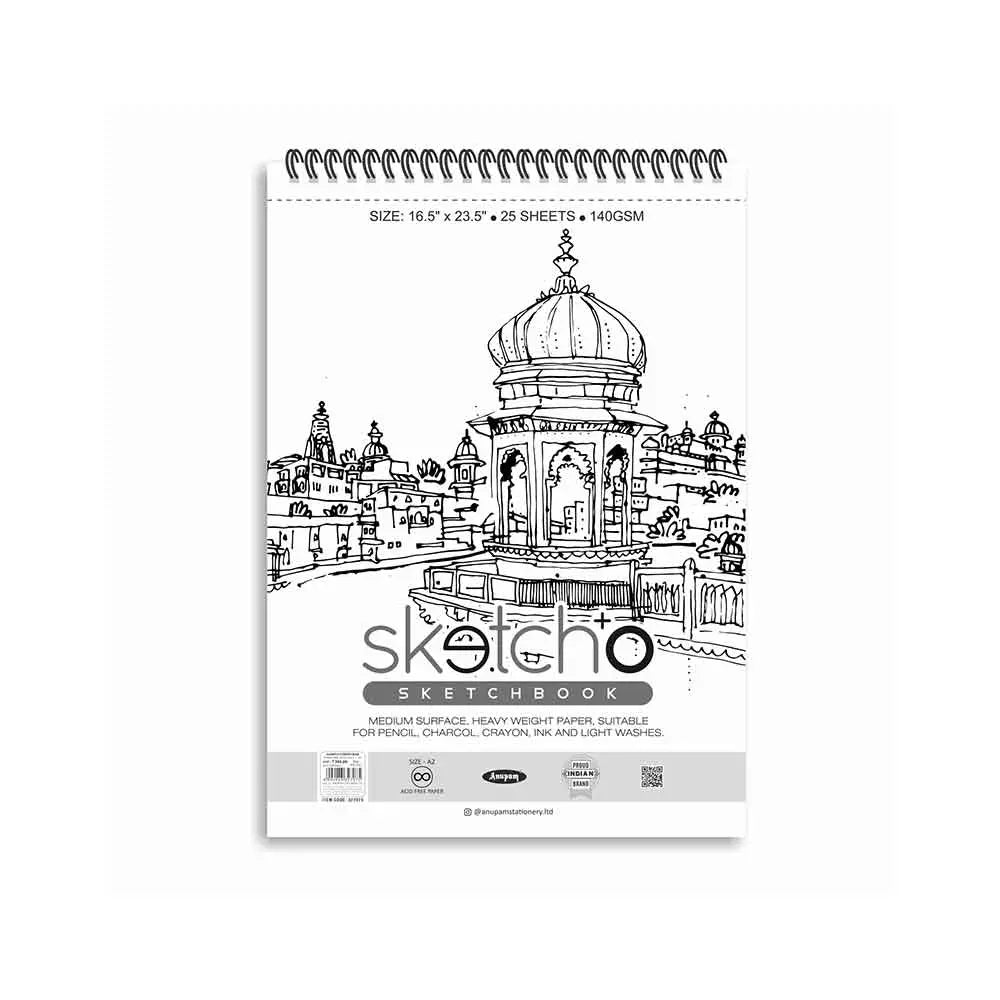 Anupam Sketcho Sketching and Drawing Sketchbook Soft Bound Cartridge Paper 140gsm Wireo Book Anupam