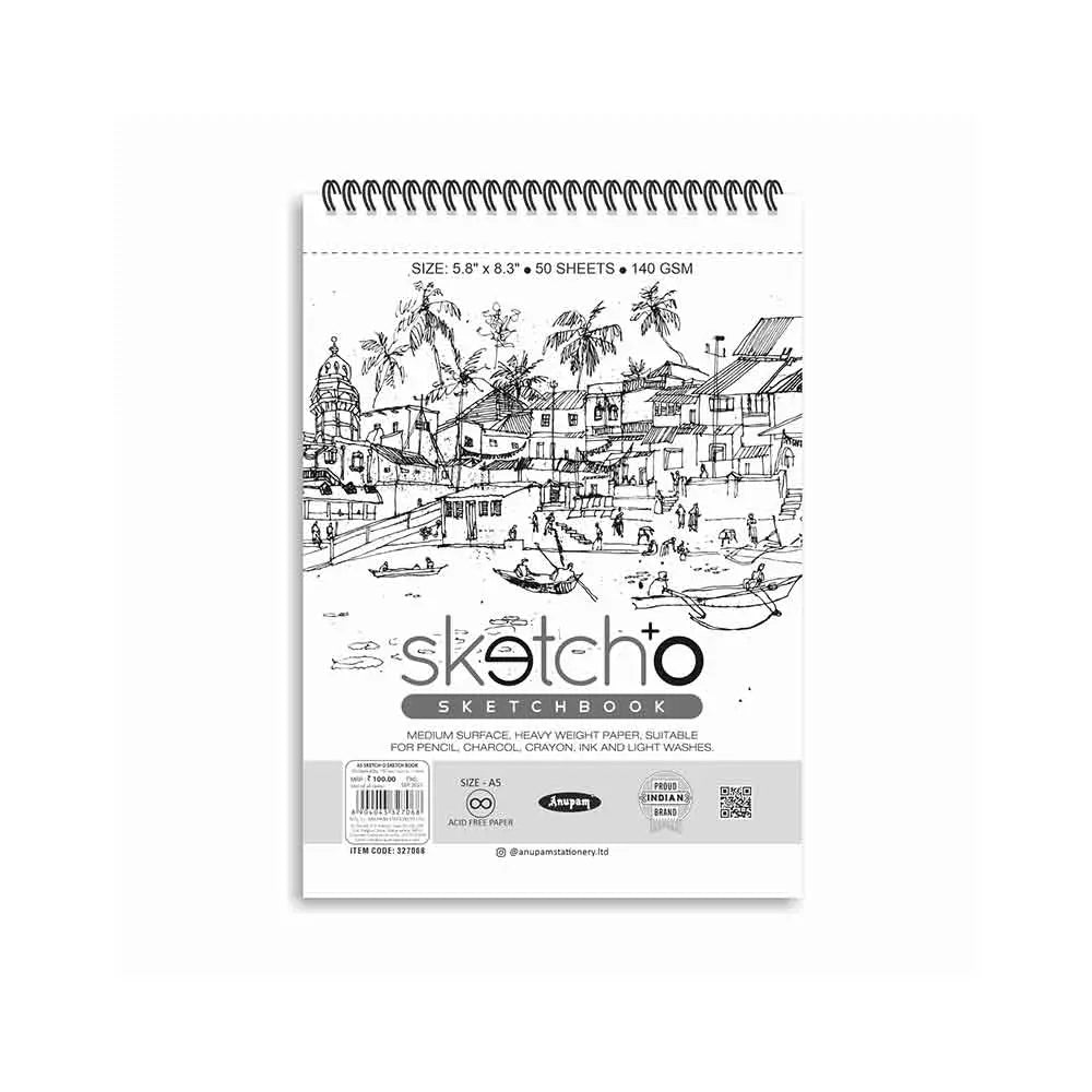 Anupam Sketcho Sketching and Drawing Sketchbook Soft Bound Cartridge Paper 140gsm Wireo Book Anupam