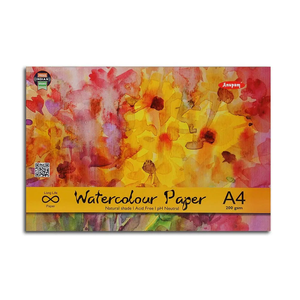Anupam Watercolour Paper Pad / Book  (200 GSM & 300 GSM) - Cold Press Anupam
