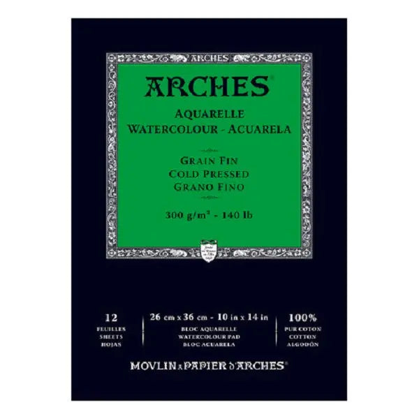 Arches Watercolor Paper Pad Cold Pressed 300gsm 26x36cm 10x14inch Arches