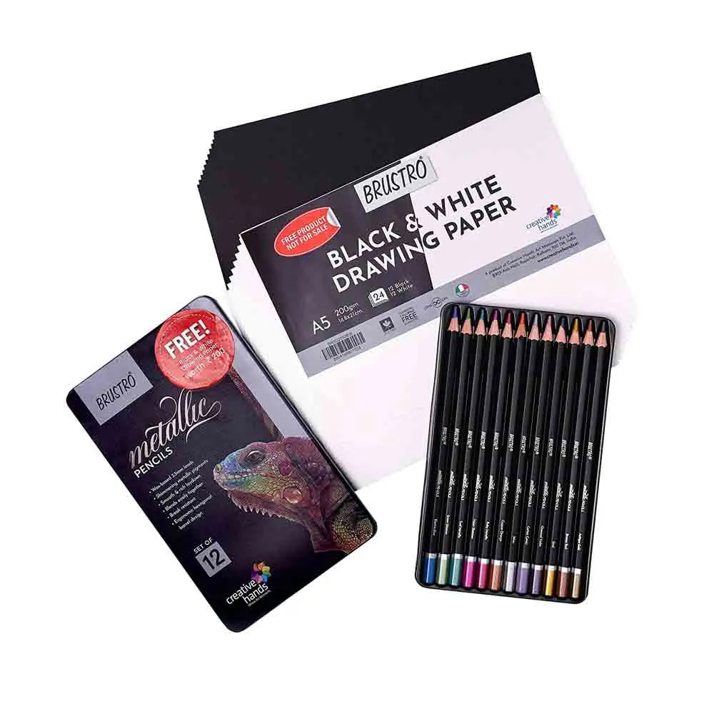 Brustro Artist Metallic Colour Pencil Set of 12 Shades