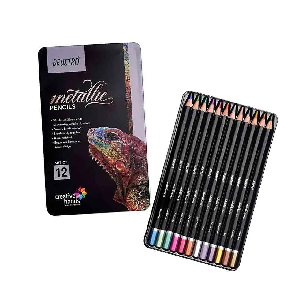 Brustro Artist Metallic Colour Pencil Set of 12 Shades