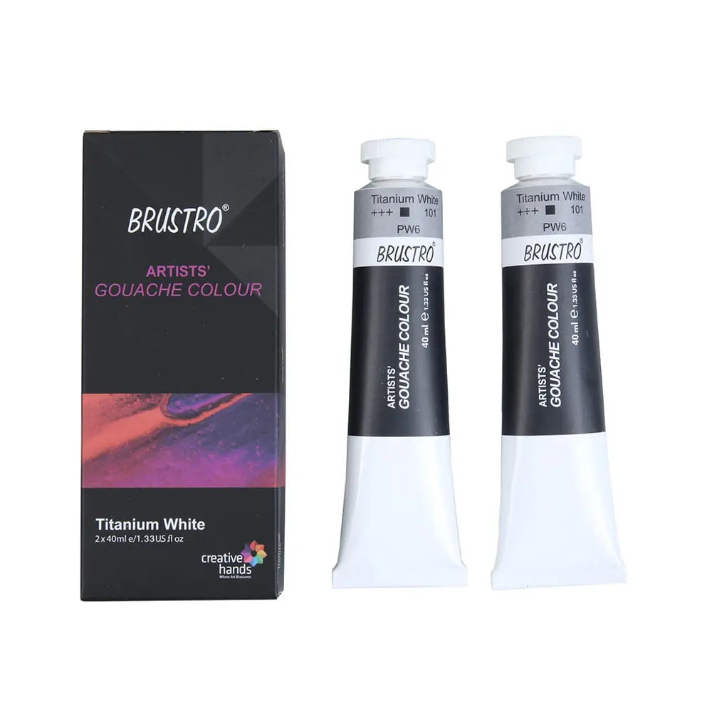Brustro Artists Gouache Colour Titanium White 40ml Brustro