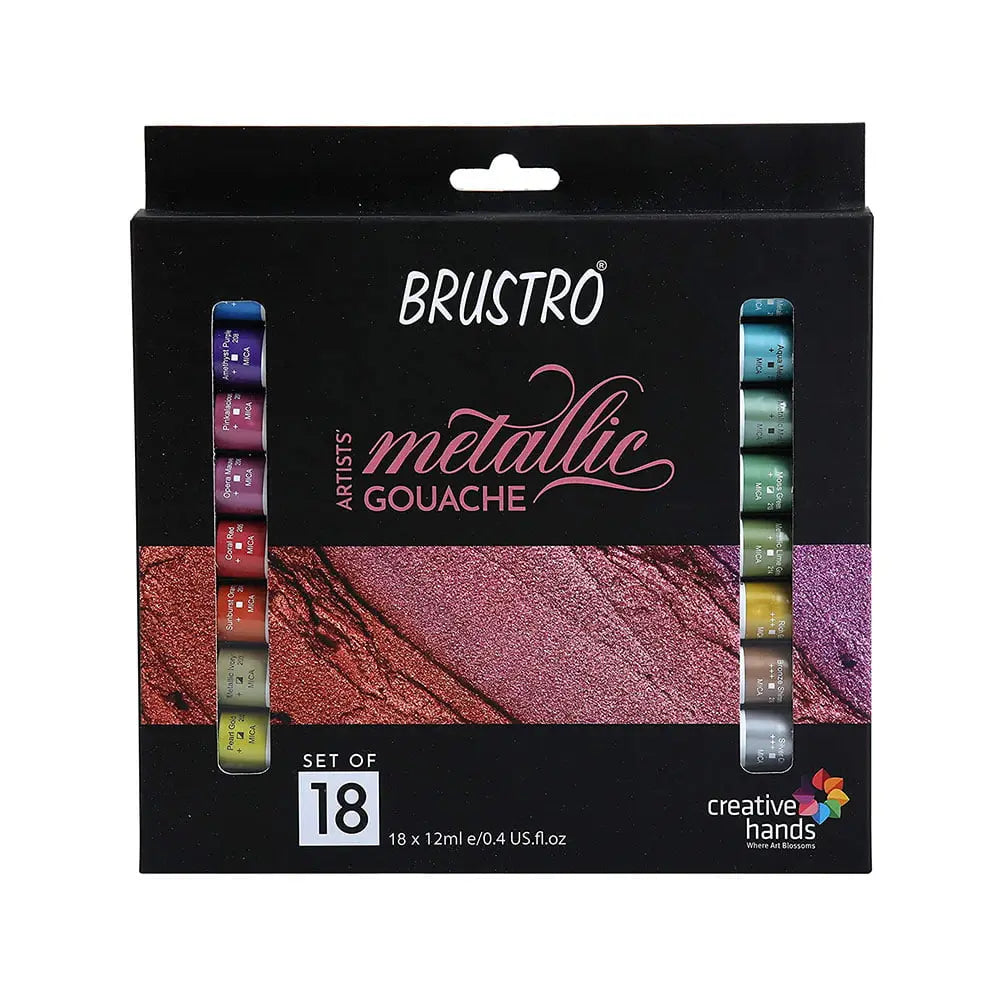 Brustro Artists Metallic Gouache Set Of 18 (12ml Tubes) Brustro