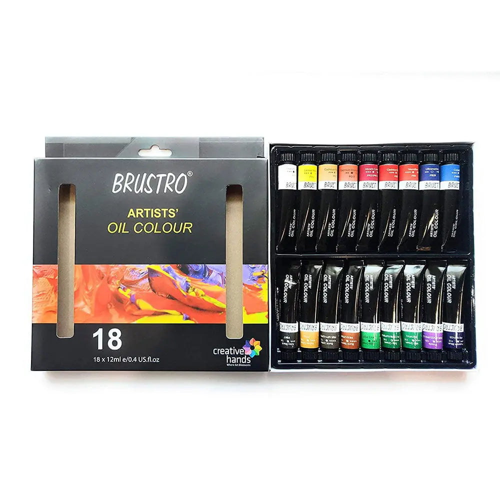 Brustro Artists Oil Colour Set Of 18 (12ml Tubes) Brustro