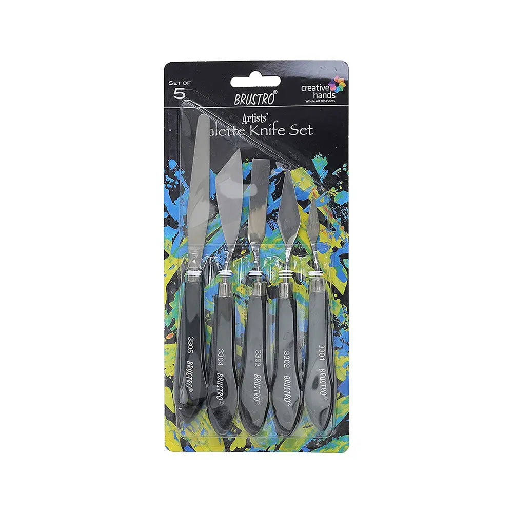 Brustro Artists Painting Palatte Knife Assorted Set Of 5 Brustro