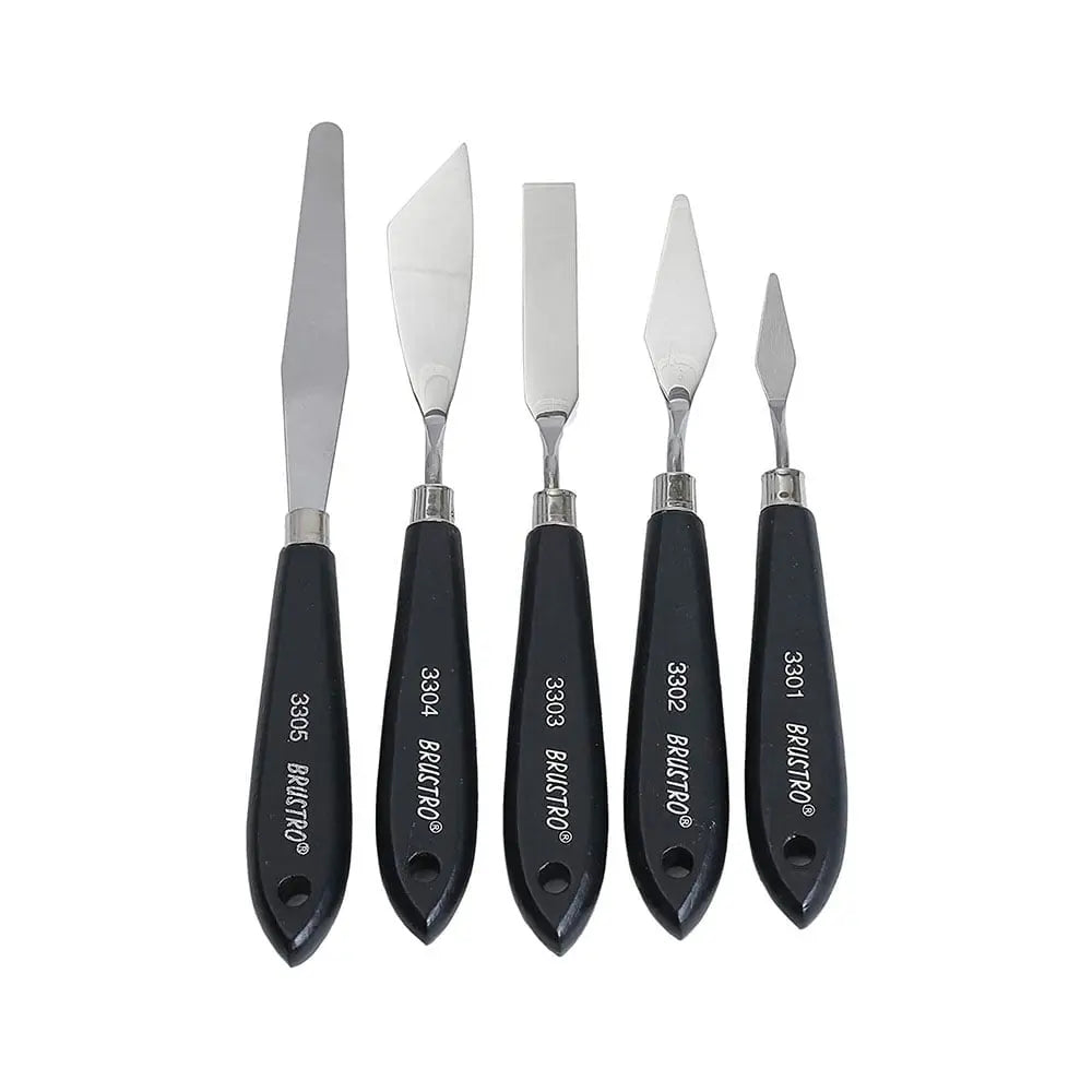 Brustro Artists Painting Palatte Knife Assorted Set Of 5 Brustro