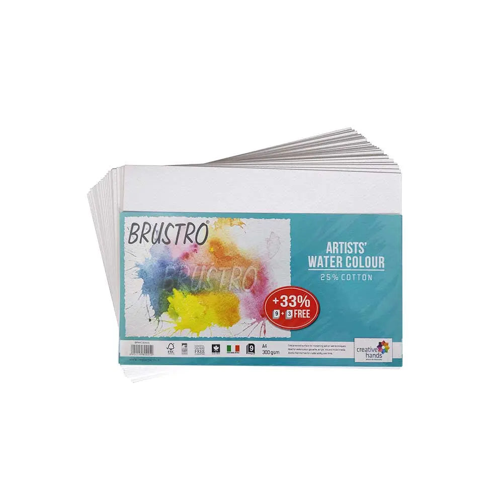 Brustro Artists Watercolour Paper 25% Cotton 300gsm Brustro