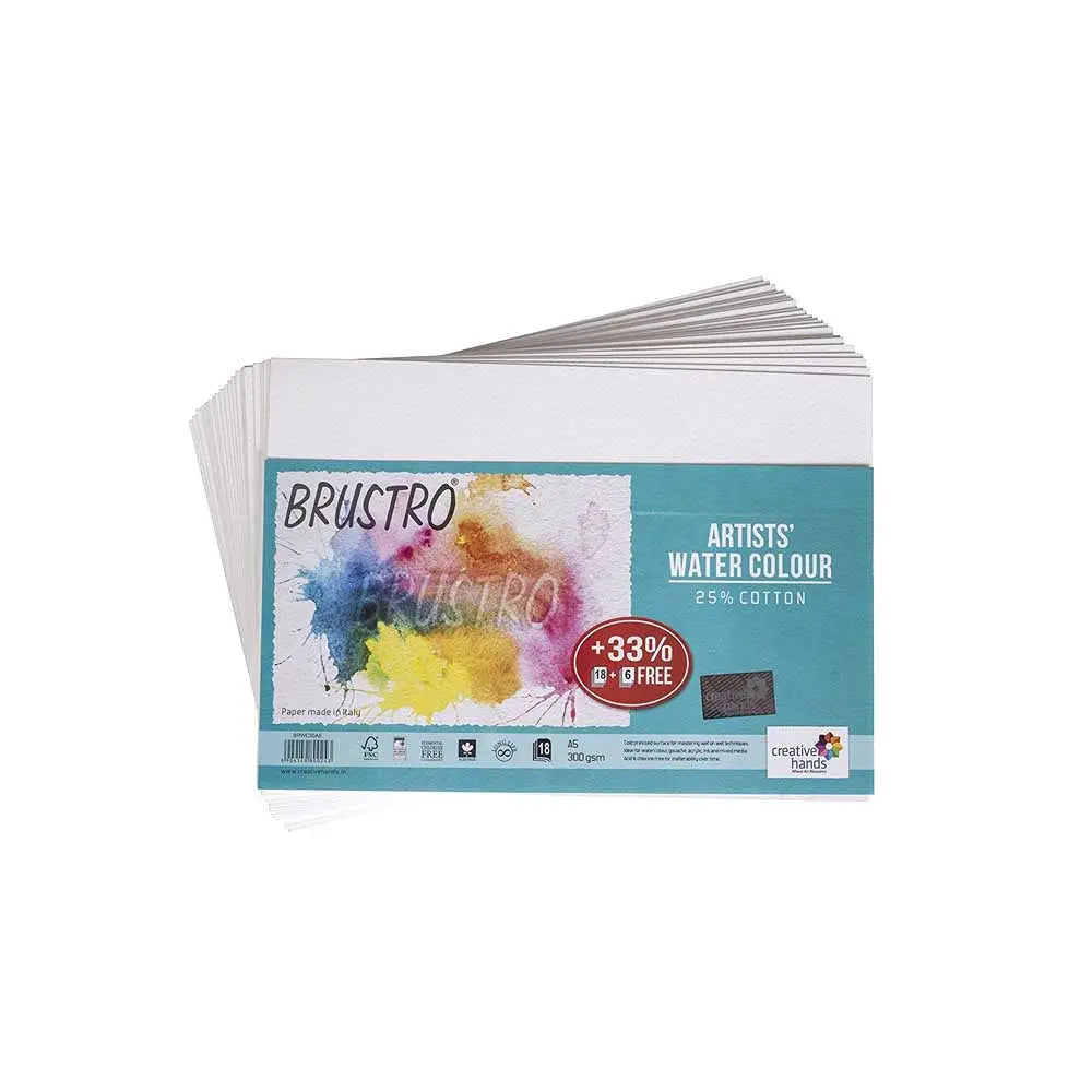 Brustro Artists Watercolour Paper 25% Cotton 300gsm Brustro
