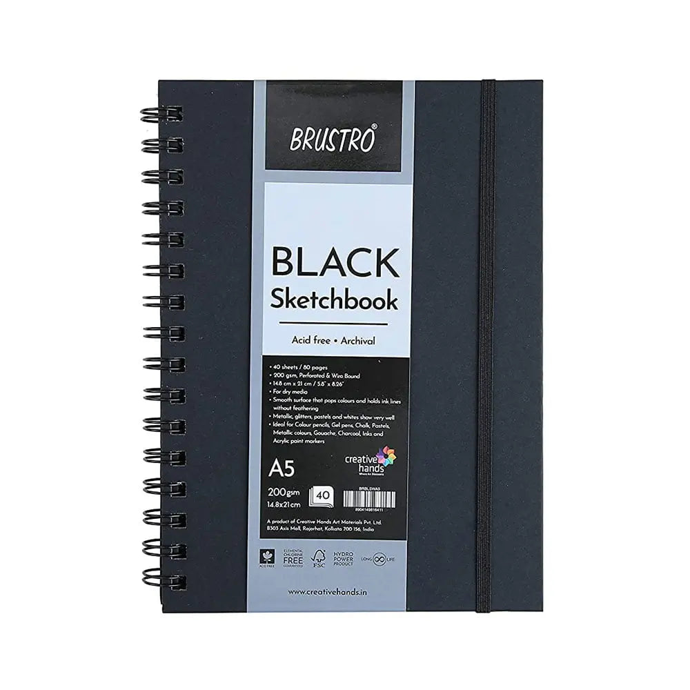 Brustro Black Sketchbook 200gsm Brustro