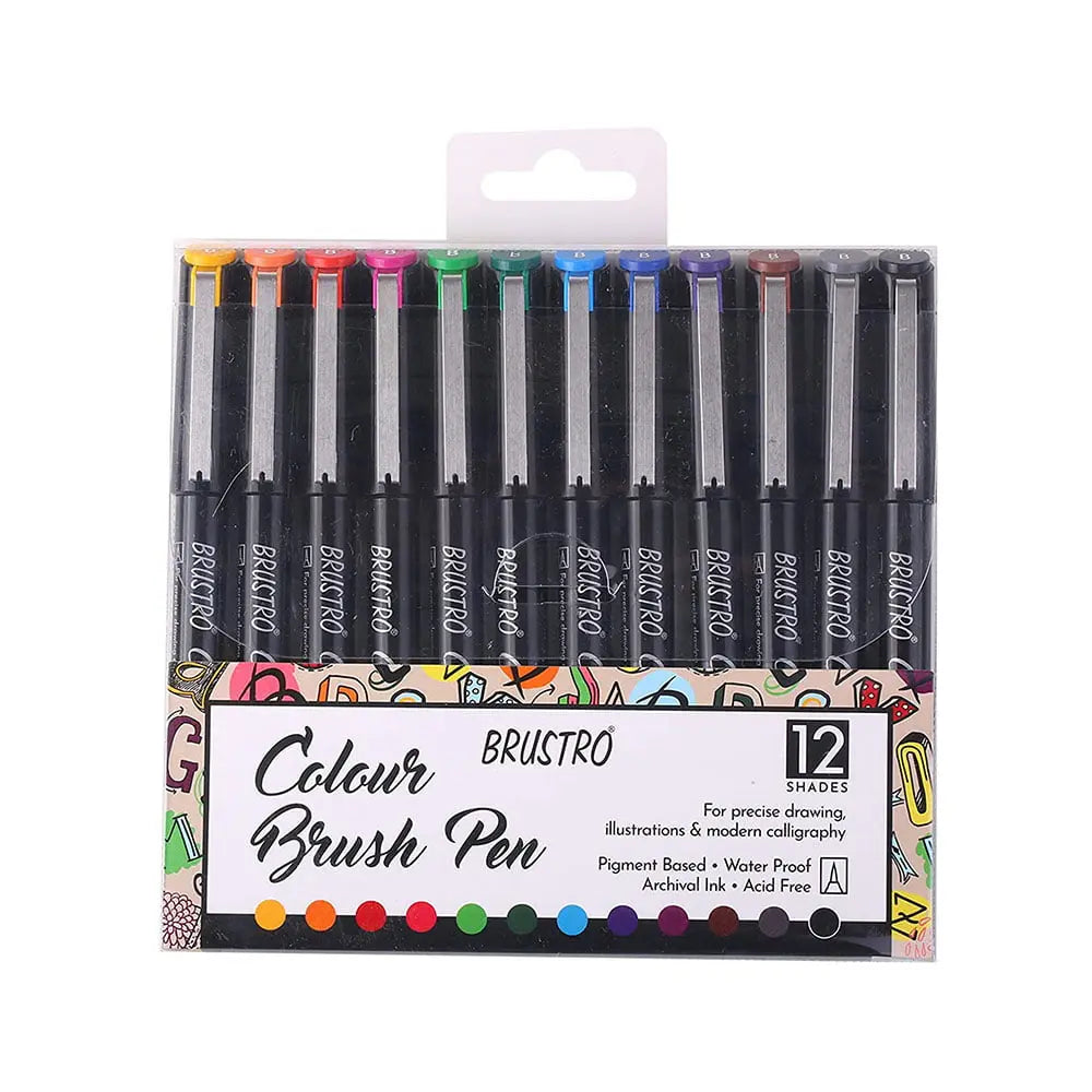 Brustro Colour Brush Pen Set of 12 Brustro