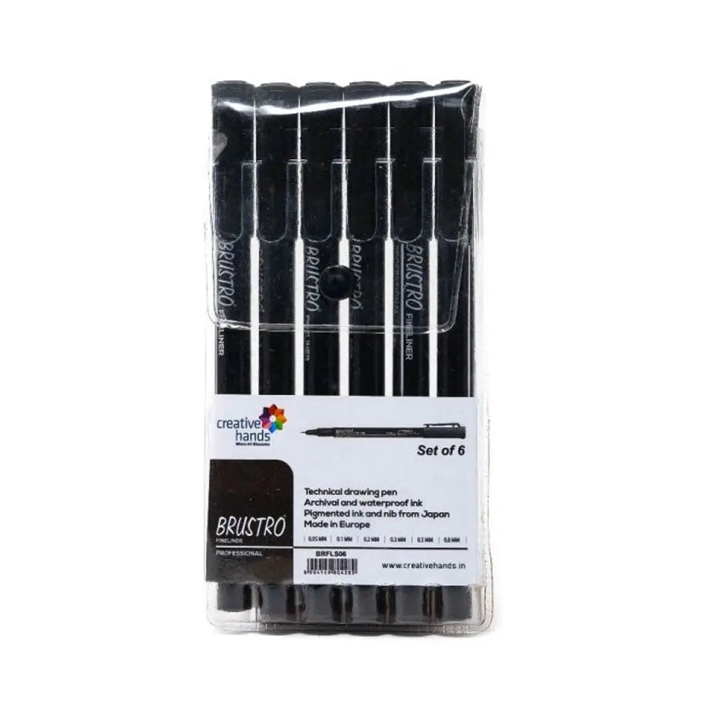 Brustro Fineliner Professional Pen Black Assorted Set Brustro