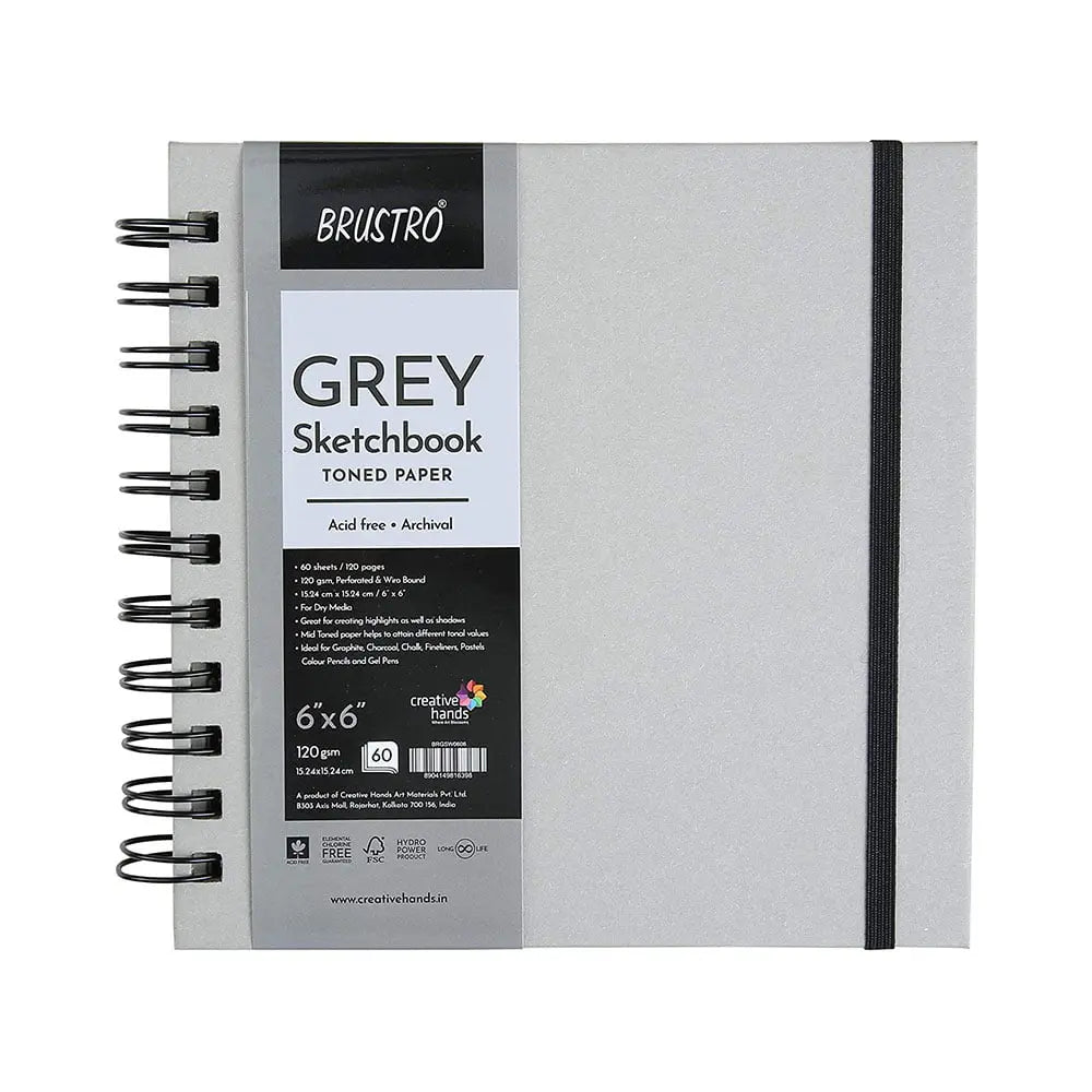 Brustro Grey Sketchbook Toned Paper 120gsm