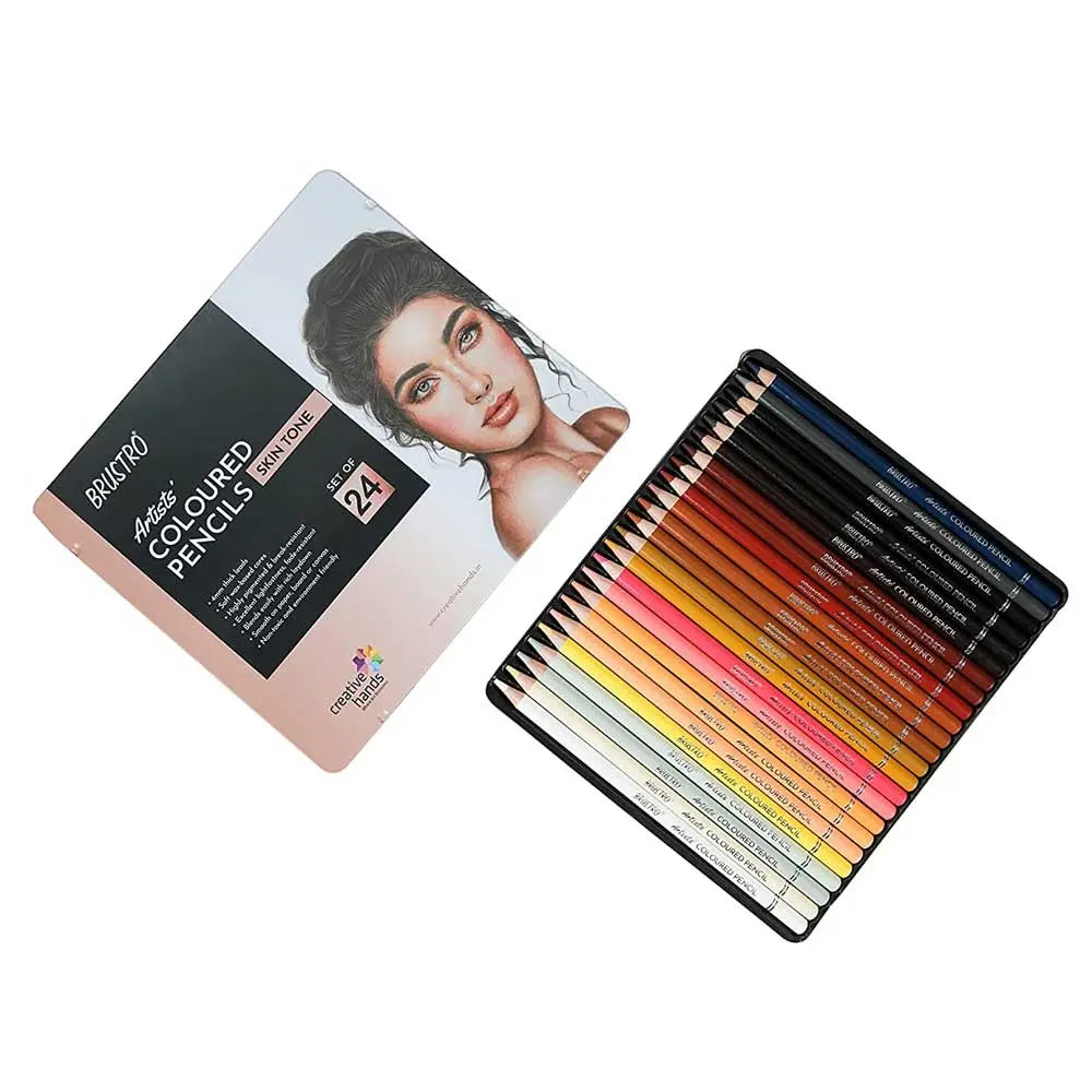 Brustro Skin Tone Coloured Pencils Set of 24 - Canvazo