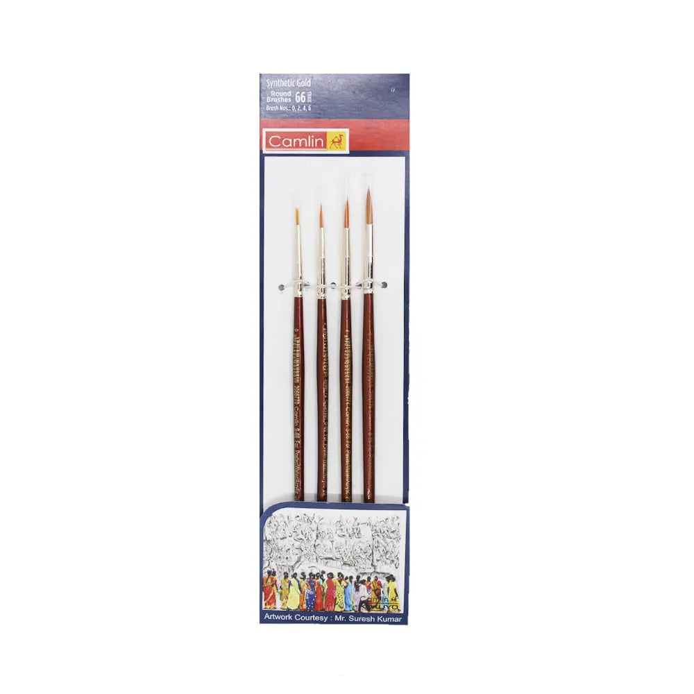 Camel Camlin Series 66 Synthetic Gold Round Brush Set Camel