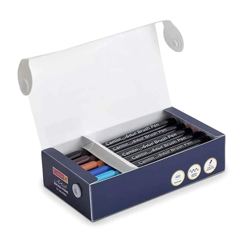 Camlin Artist Brush Pen Set Pack of 12 Canvazo