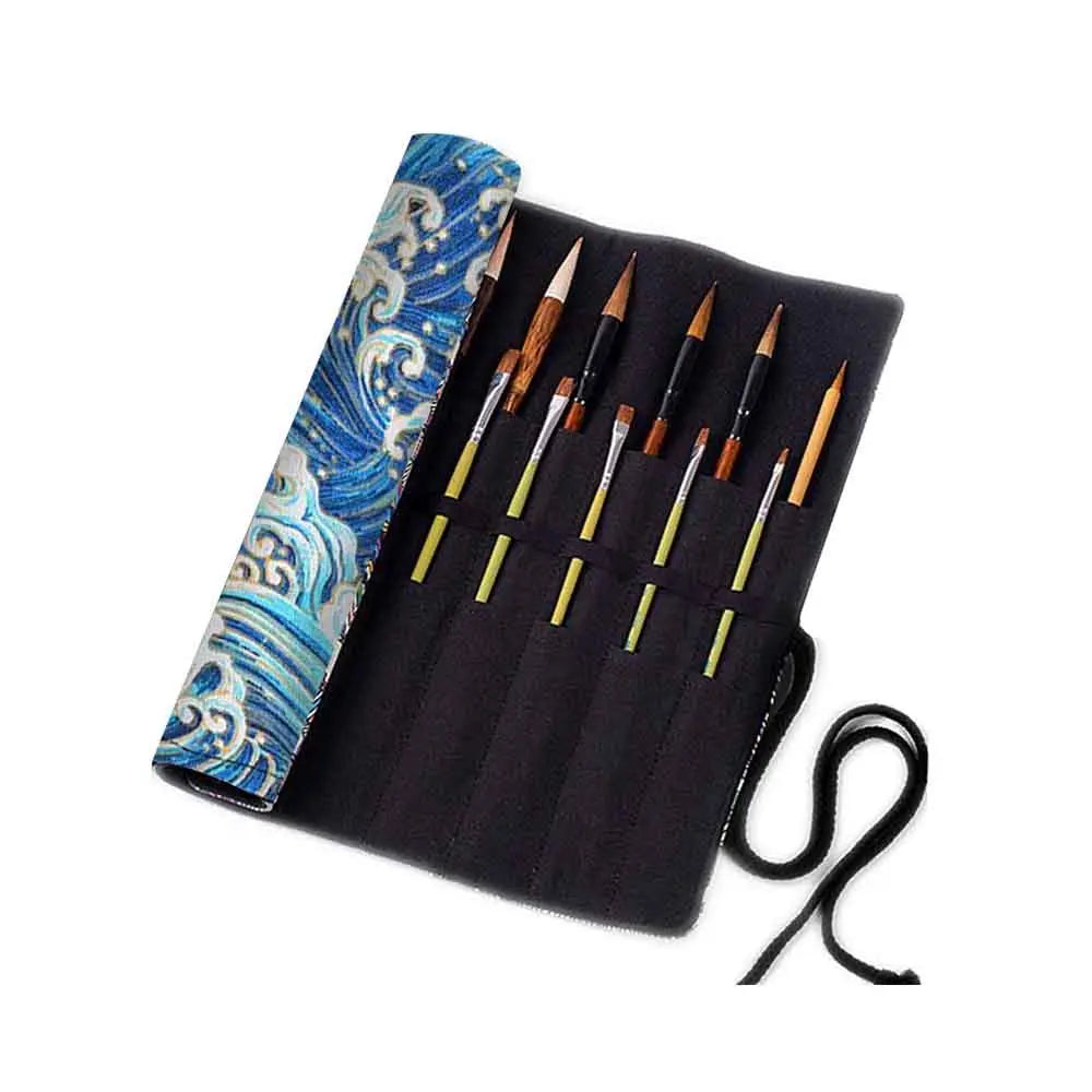 1pc Canvas Art Paint Brush Holder & Storage Organizer Roll-Up Case Bag, 16  Slot Pockets Carry Pouch, Deluxe Protect Artist Acrylic Oil Watercolor  Paintbrushes, Store Pencils, Pens Tools