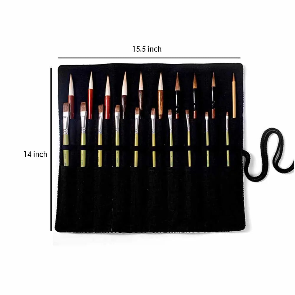 Canvazo Canvas Artist Paint Brush Roll Up Bag Holder Canvazo