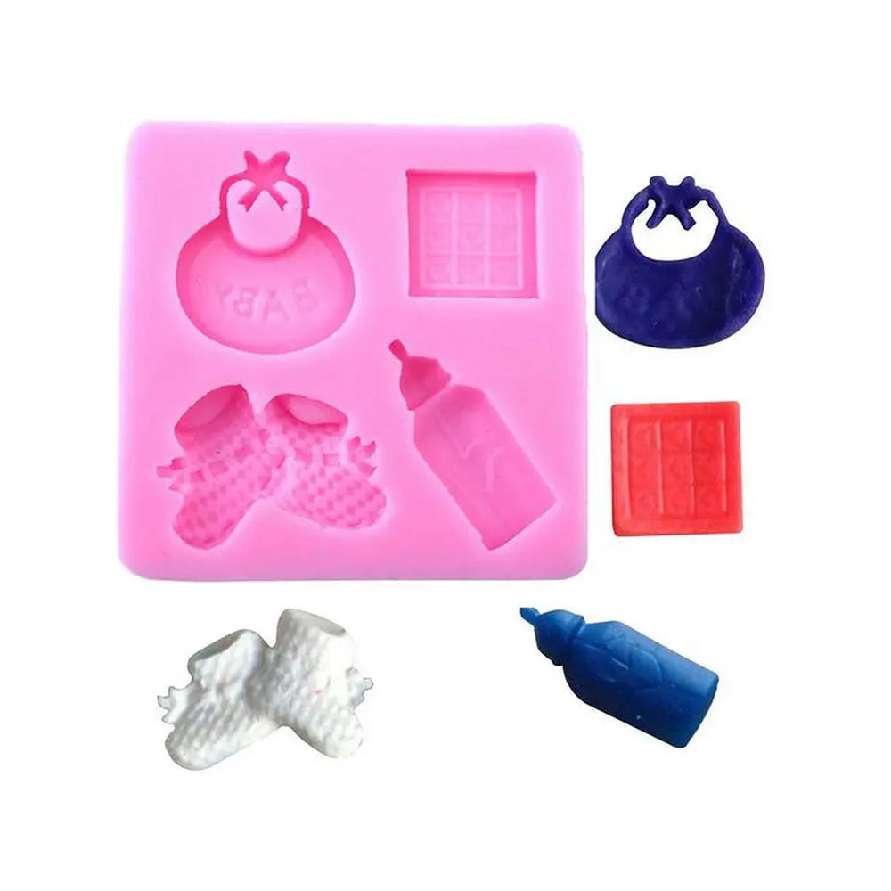 Canvazo Silicone Mould - Baby Bottle Shoes Pattern JSF 010 Canvazo