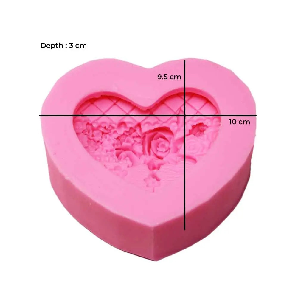 Canvazo Silicone Mould - Heart with Roses JSF420 Canvazo