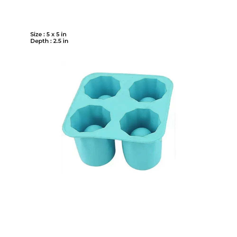 4 Grids Ice Cup Mold Silicone Ice Cube Tray Ice Mould Ice Shot