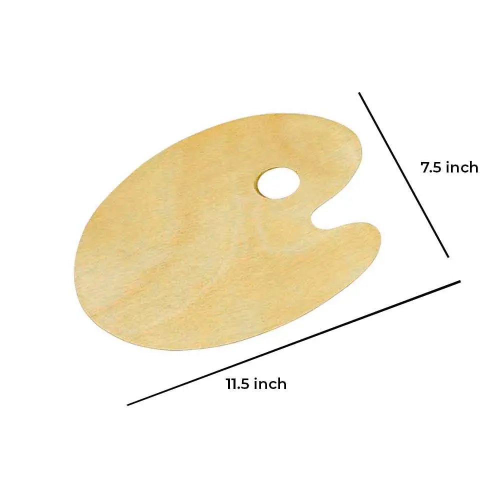 Canvazo Wooden Palette - Thumb Hole Palette, Oval-Shaped Artist Painting Palette Canvazo