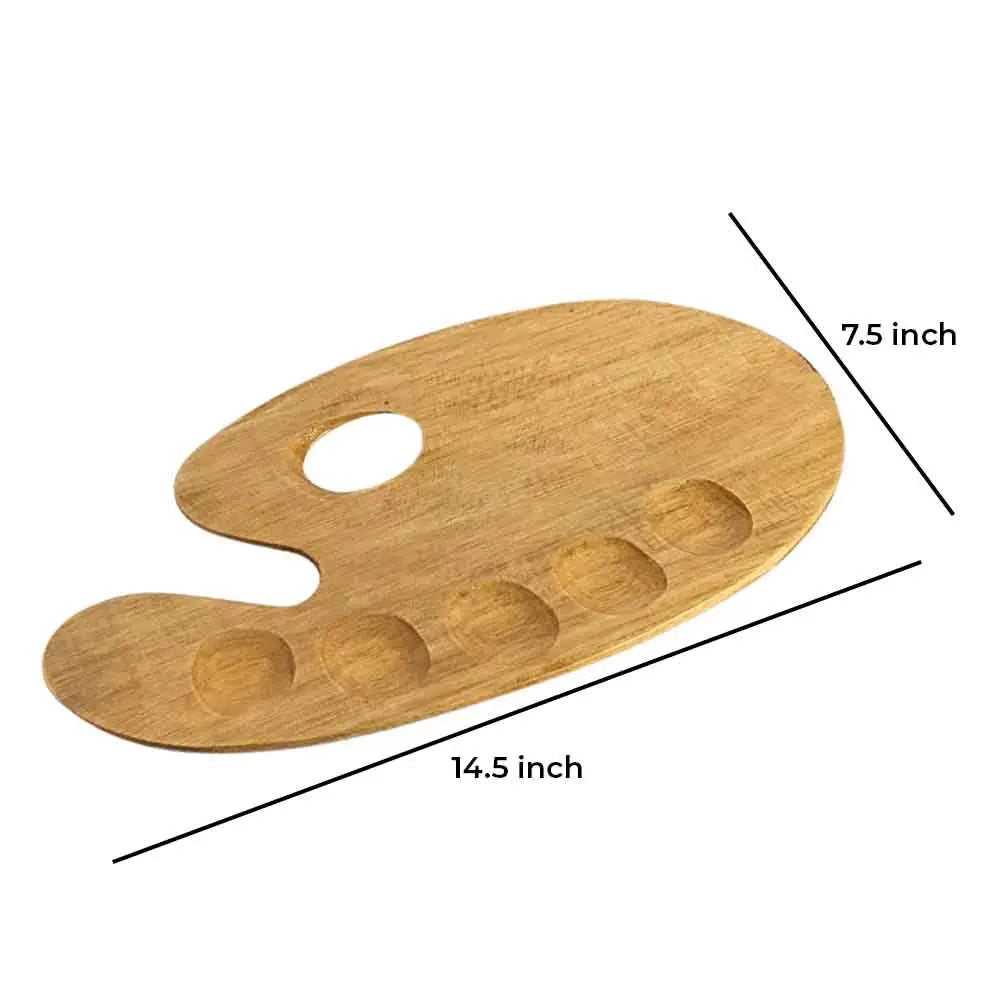 Canvazo Wooden Palette - Thumb Hole Palette, Oval-Shaped Artist Painting Palette Canvazo