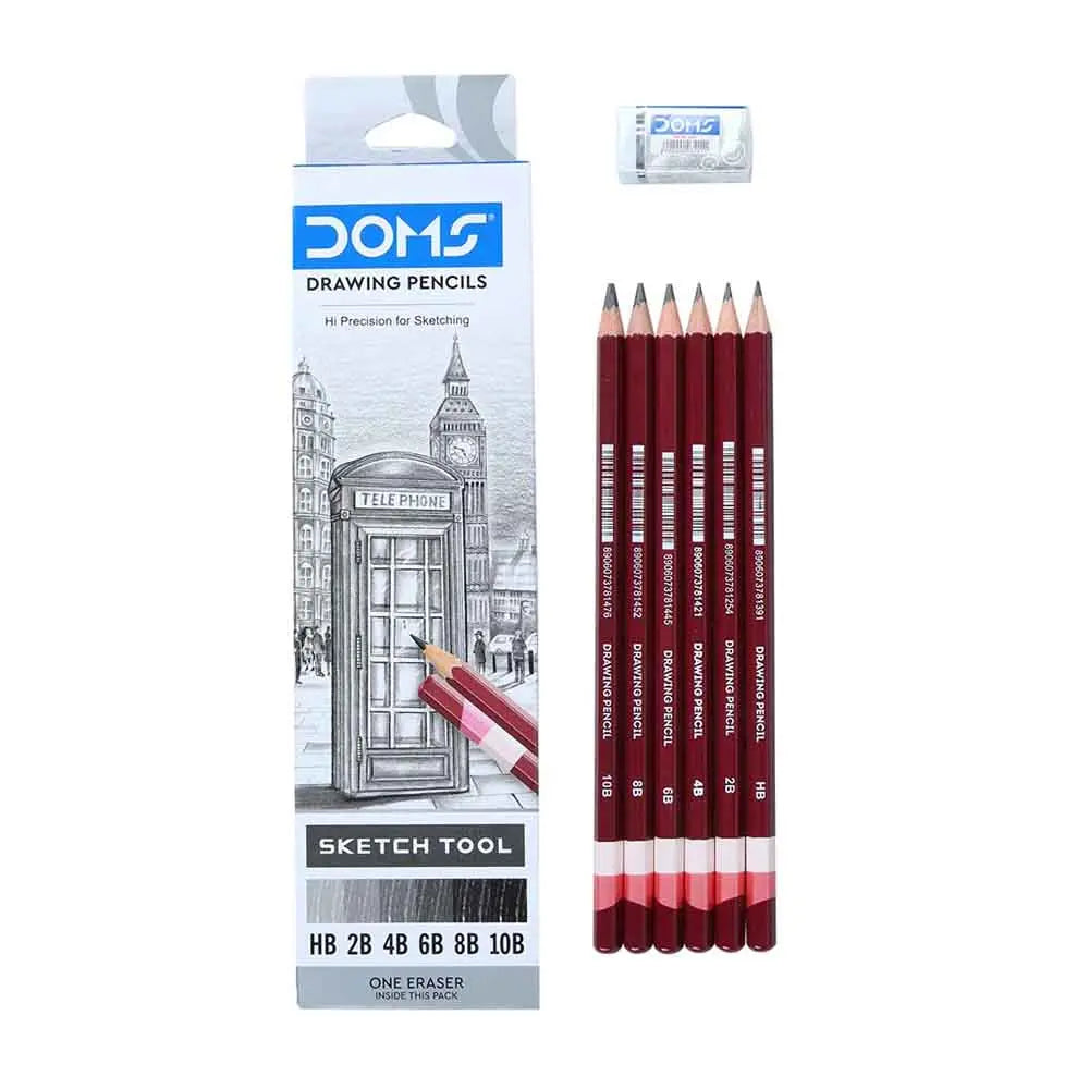 Buy DOMS Drawing Sketch Tool Pencil Set Of 6 Canvazo buy-doms-drawing-sketch-tool-pencil-set-of-6-canvazo