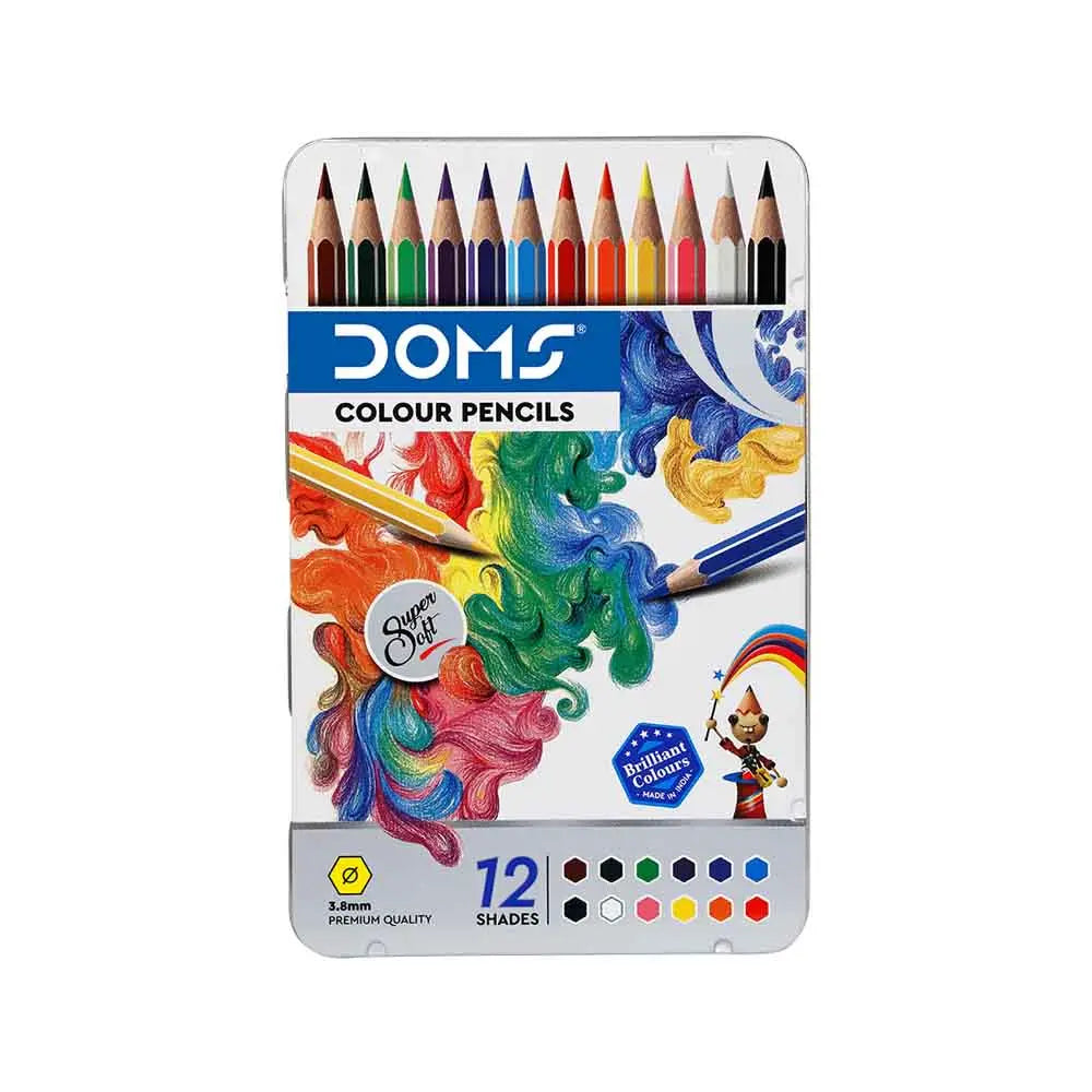 Doms Supersoft Colour Pencil Sets - Flat Tin (3.8mm) Doms