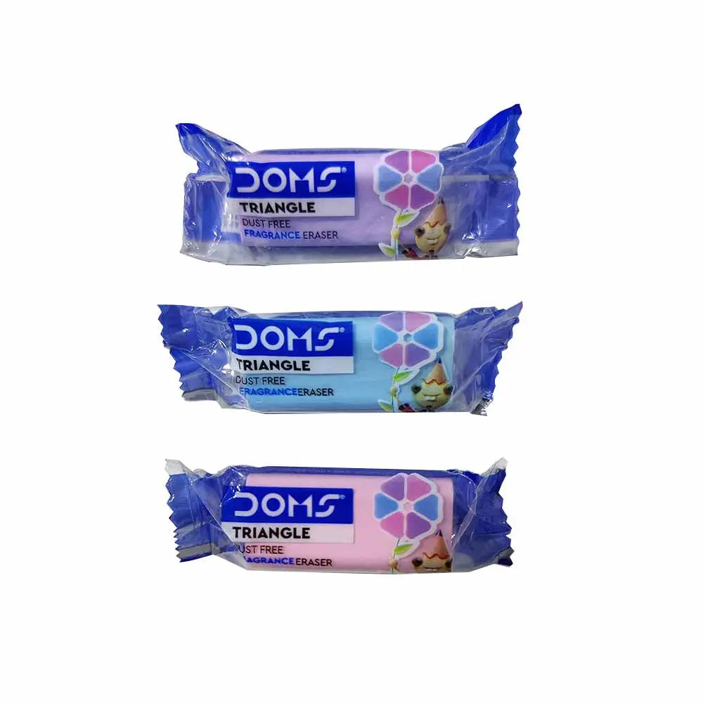 Doms Triangle Dust Free Fragrance Erasers Pack of 3 Doms