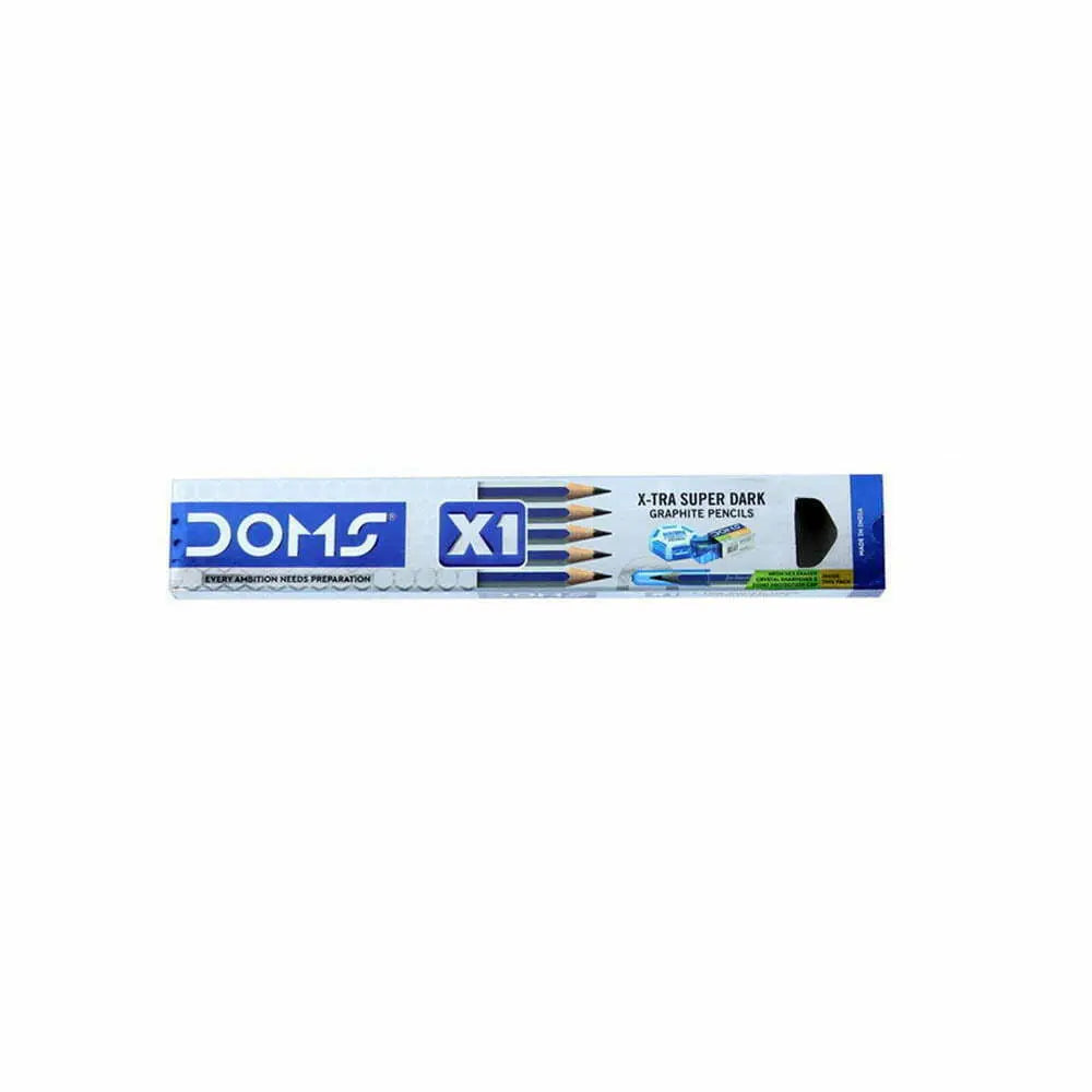 Doms X1 Xtra Super Dark Graphite Pencil Box Doms