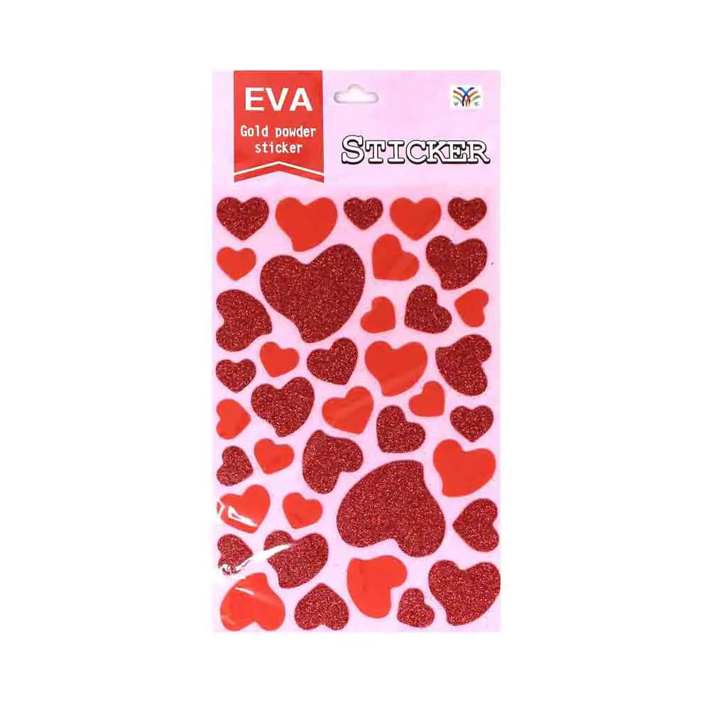 Eva Gold Powder Sticker Glitter Foam Heart Shaped Stickers Canvazo