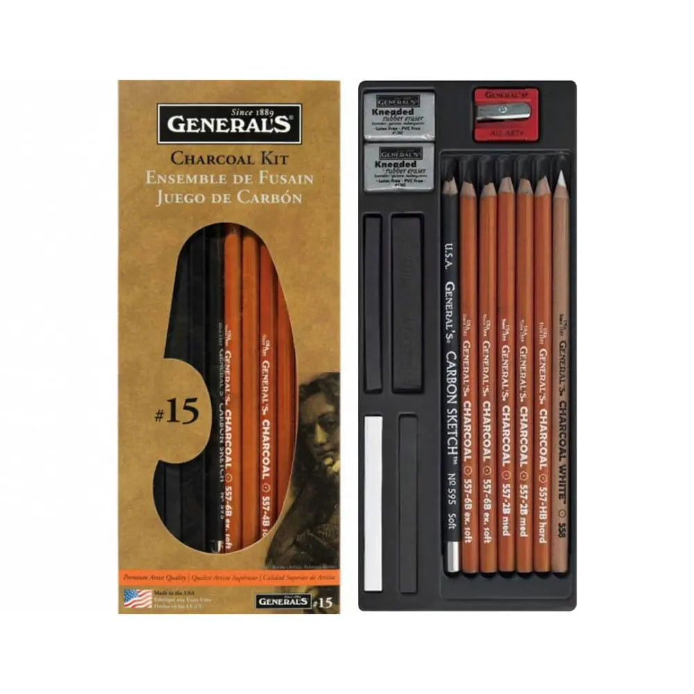 Generals Charcoal Kit Ensemble- Set of 13 Pieces Generals