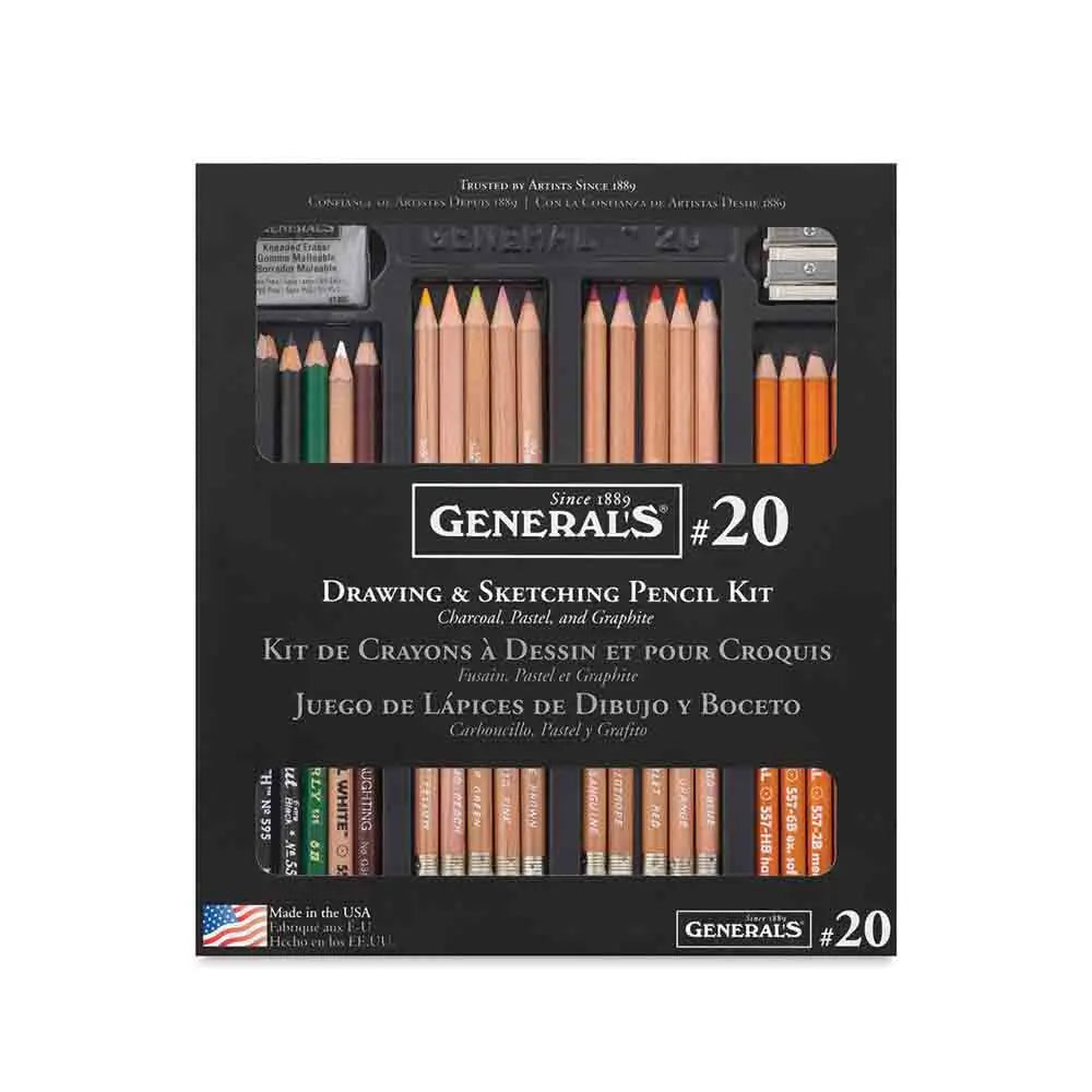 Generals Classic Drawing & Sketching Kit, -22 Pieces Generals