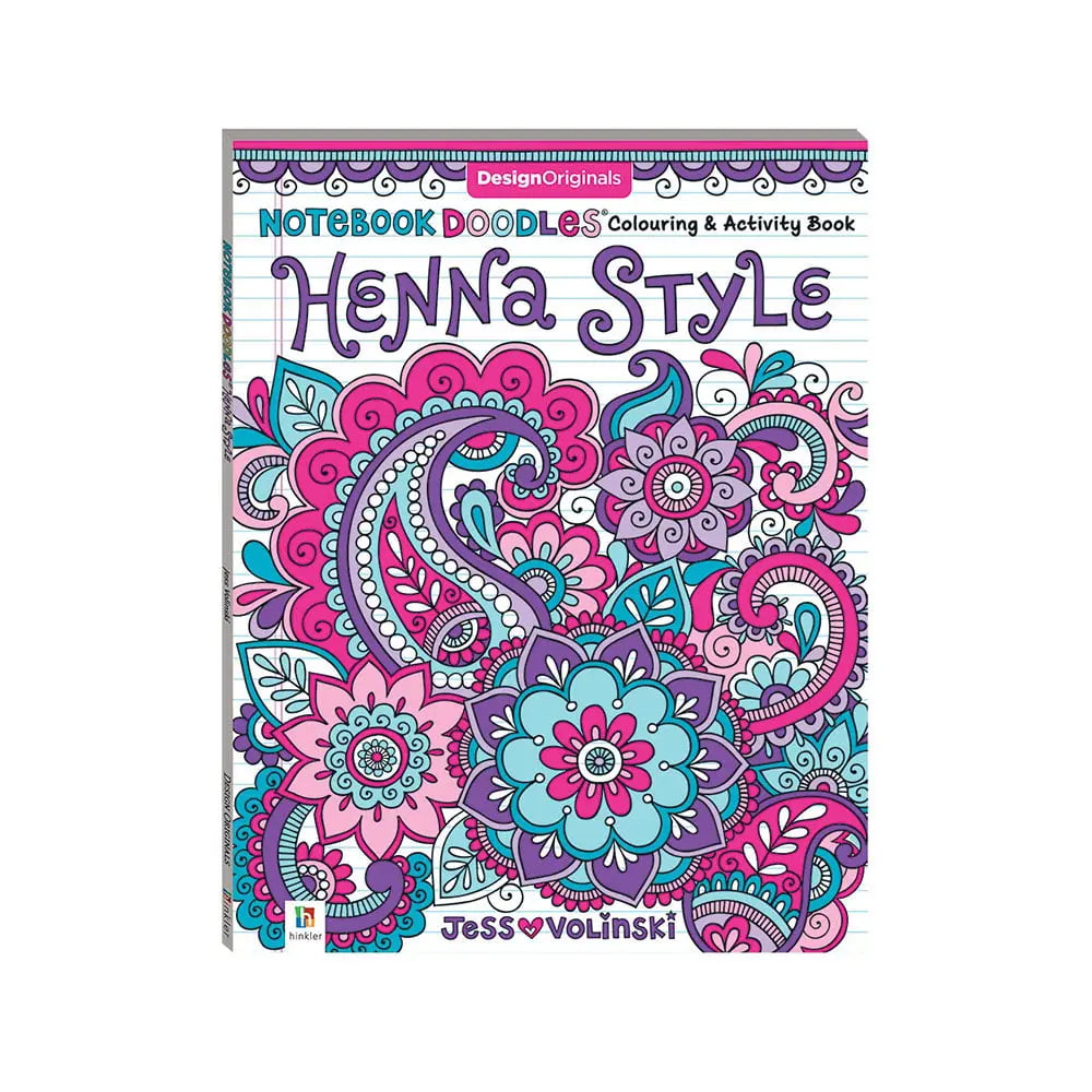 Hinkler Notebook Doodles Henna Style Colouring & Activity Book Hinkler