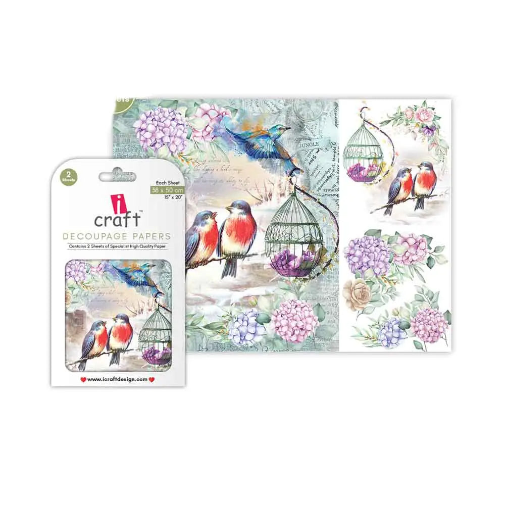 ICRAFT DECOUPAGE PAPERS- MAJESTIC BIRDS 15