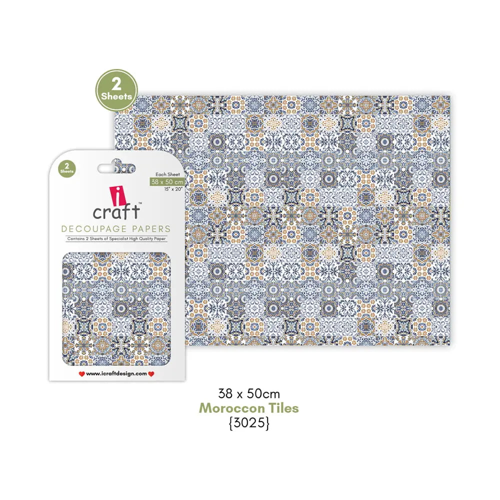 ICRAFT DECOUPAGE PAPERS- MOROCCON TILES 15
