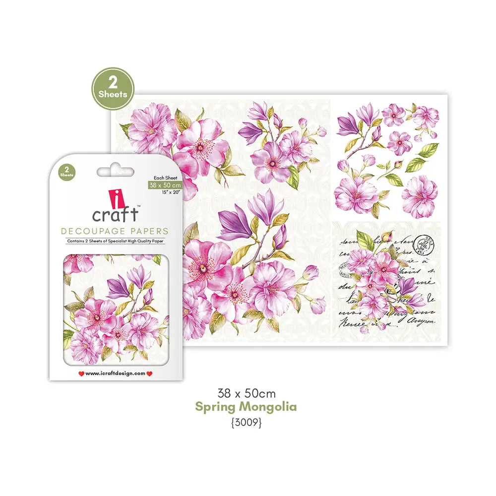 ICRAFT DECOUPAGE PAPERS- SPRING MONGOLIA 15