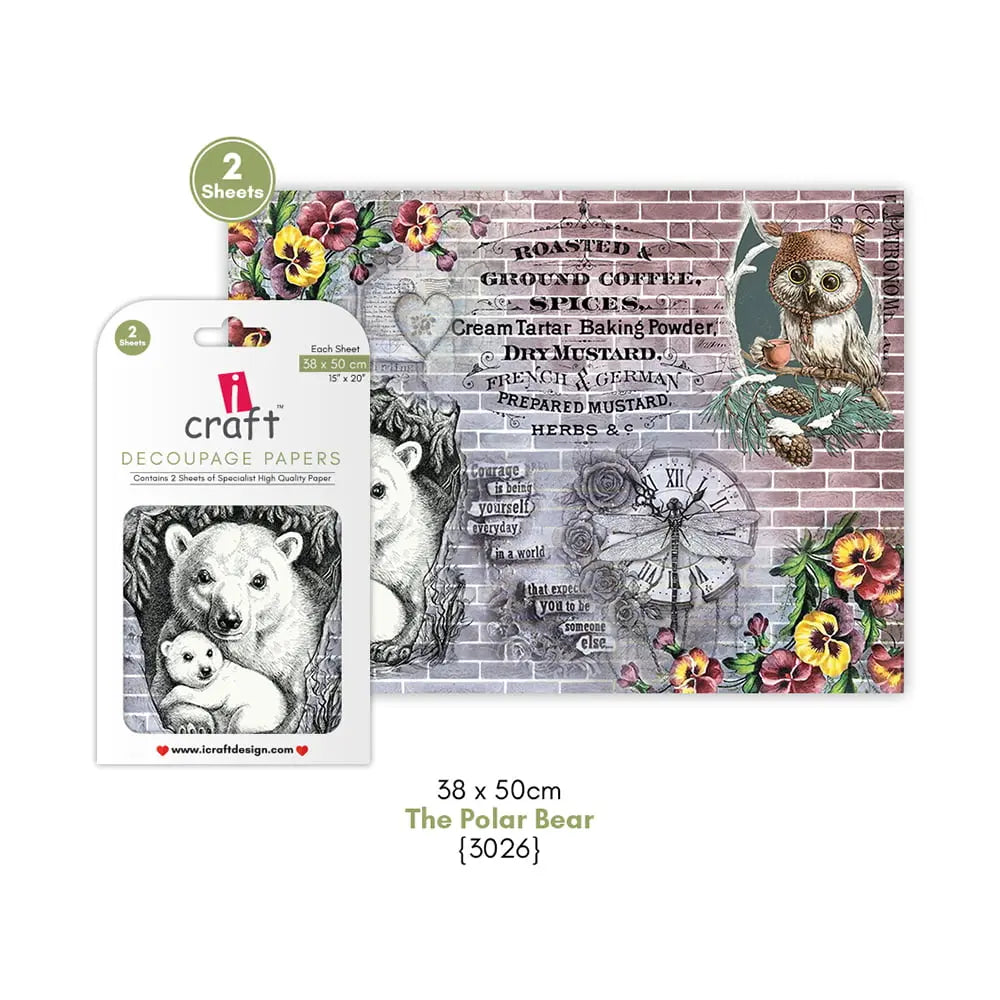 ICRAFT DECOUPAGE PAPERS- THE POLAR BEAR 15