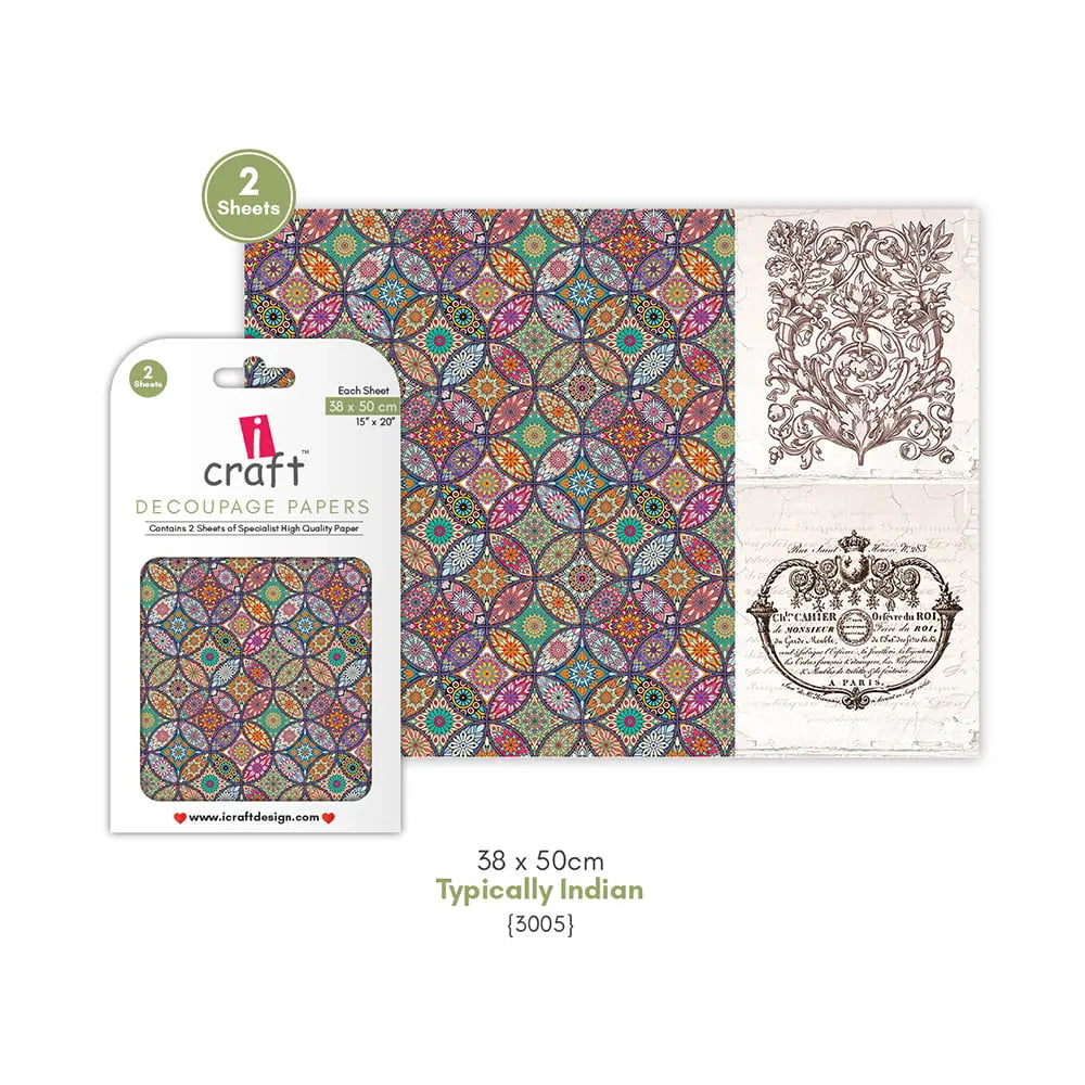 ICRAFT DECOUPAGE PAPERS- TYPICALLY INDIAN 15