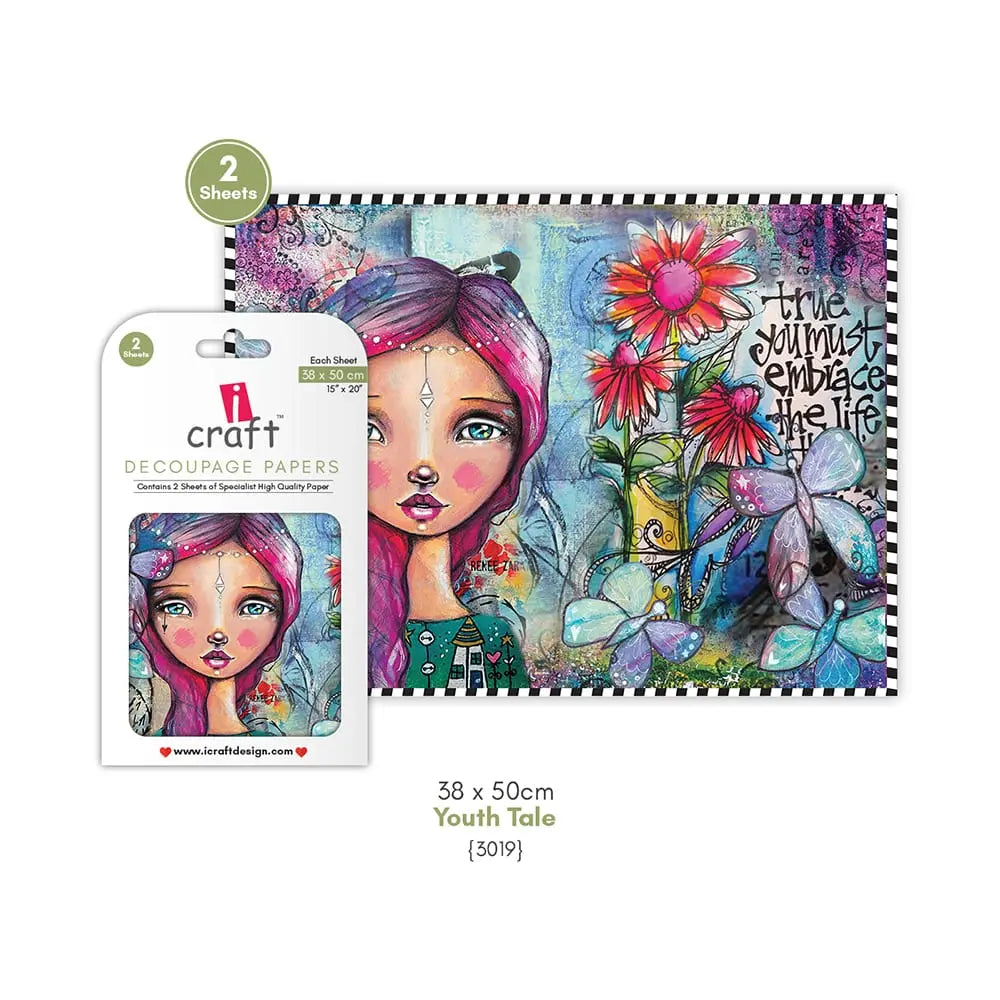 ICRAFT DECOUPAGE PAPERS- YOUTH TALE 15