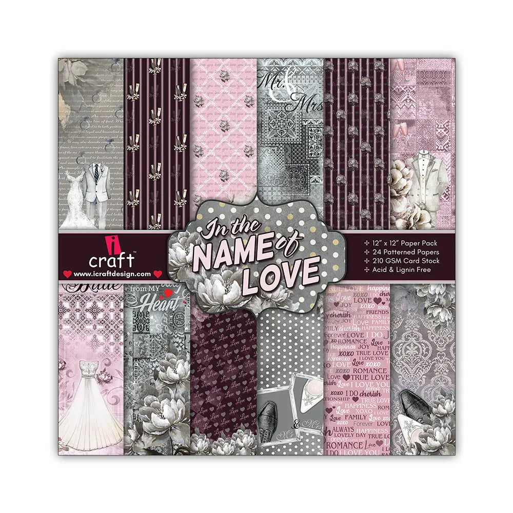 Icraft Paper Pattern - 12X12 - In The Name Of Love iCraft