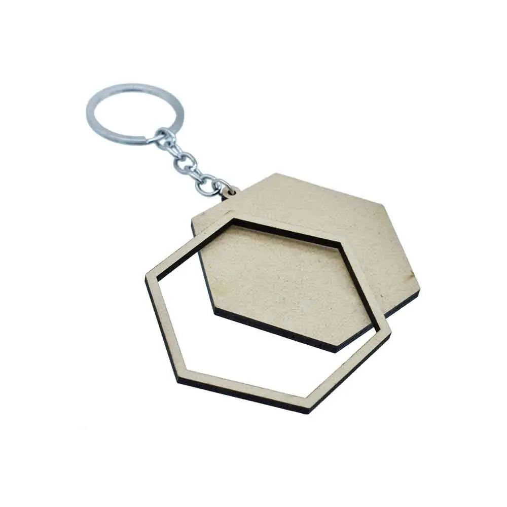 Jags MDF DIY Key Ring Hexagon 2 Pcs Set MDKR09 Jags