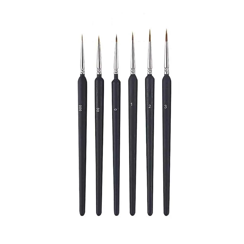 KeepSmilling Paint Brushes Set 6 Pes Detail Liner Fine Tip Artist Brushes Suitable for Acrylic Painting, Oil, Face, Nail, Scale Model Painting Canvazo