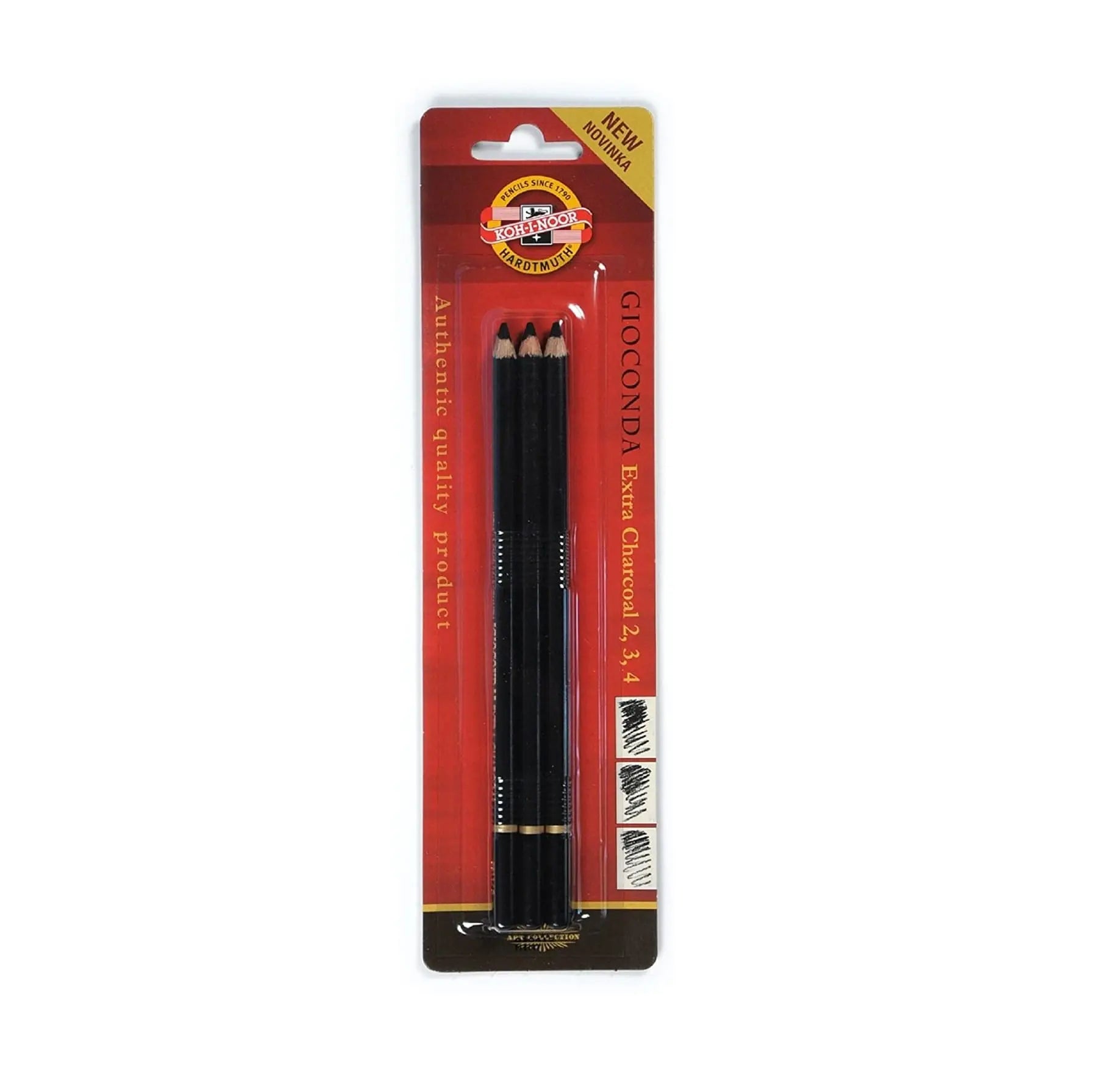 Kohinoor Hardtmuth Gradational Pencils Set - Gioconda Extra Charcoal Pencils Set 2, 3, 4 - 8811-3Pcs Kohinoor