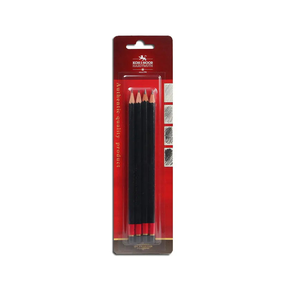 Kohinoor Hardtmuth Graphite Pencils Set 4 - (2B, 4B, 6B, 8B) Kohinoor