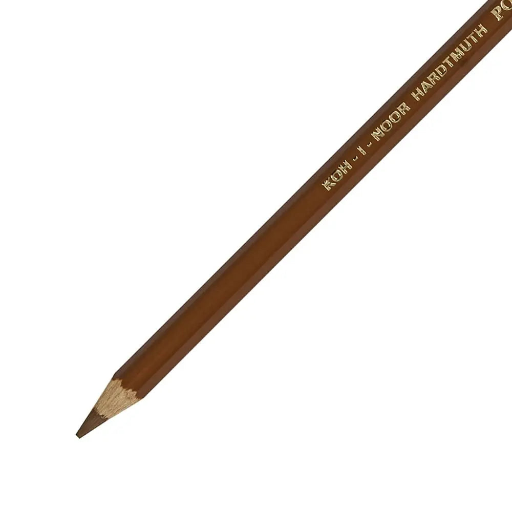 Kohinoor Hardtmuth Polycolor Artists Coloured Pencils - Brown Line Set Of 12 In Tin Box Kohinoor
