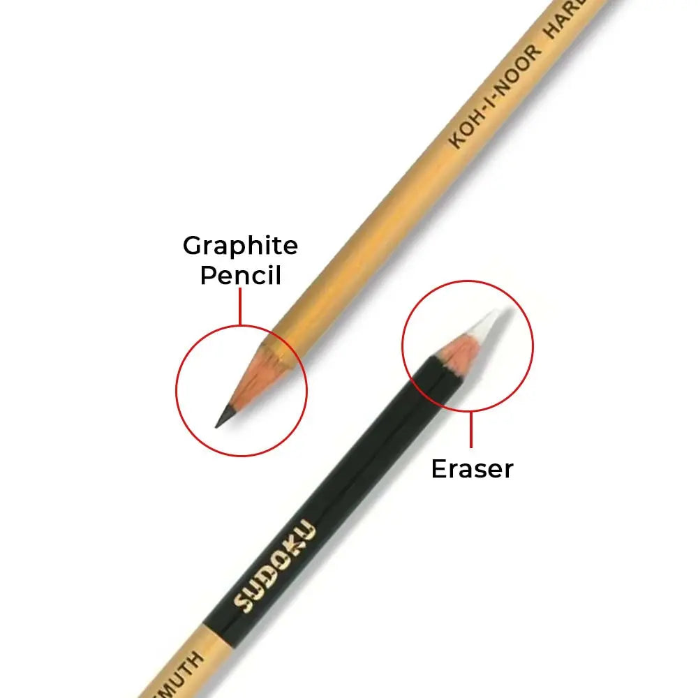 Kohinoor Hardtmuth Sudoku Graphite-Rubber Pencil 7mm (Loose) Kohinoor