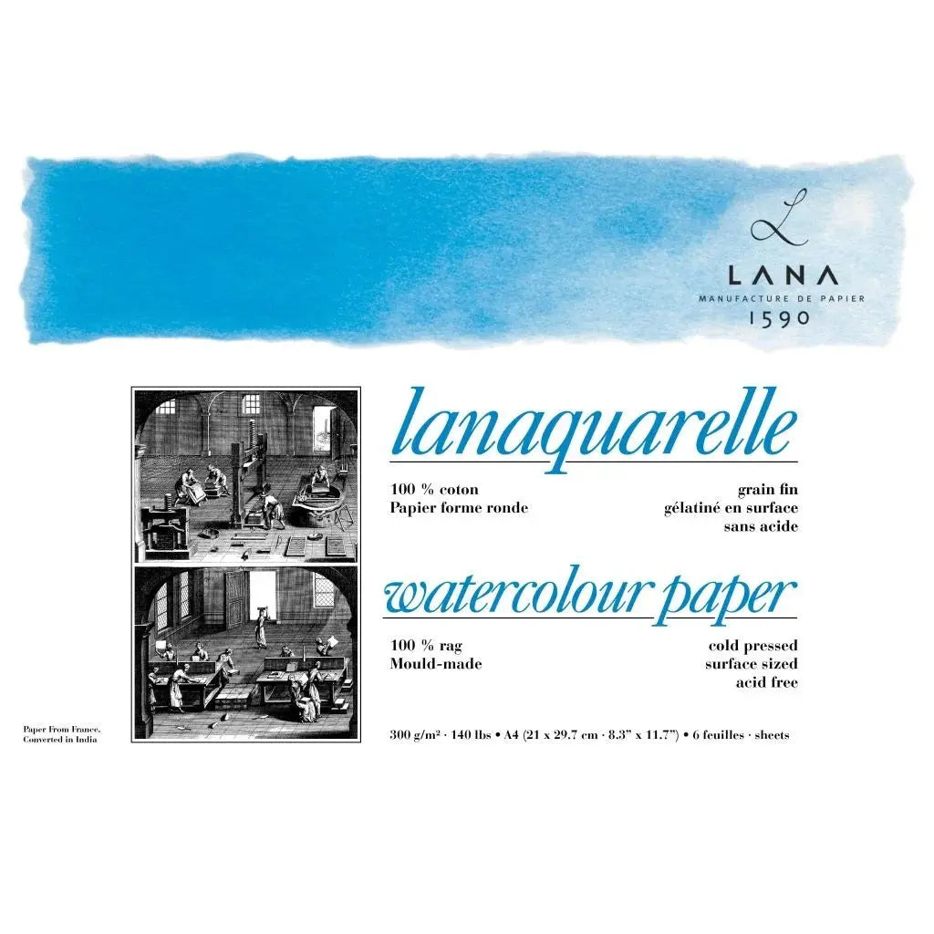 Lana Artists' Watercolour - Lanaquarelle Natural White 300 gsm 100% Cotton Paper Canvazo