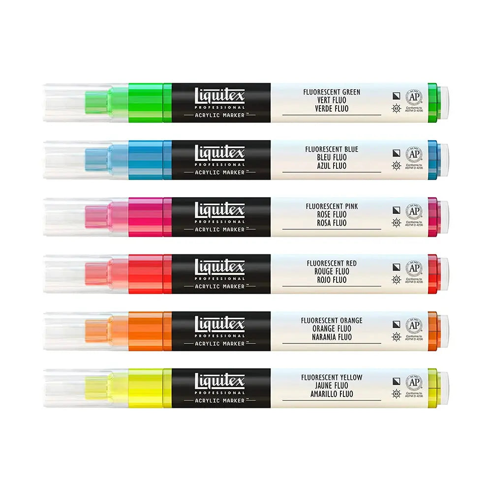 Liquitex Professional Acrylic Marker Fluorescents (Set of 6) Liquitex